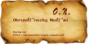 Obrusánszky Noémi névjegykártya
